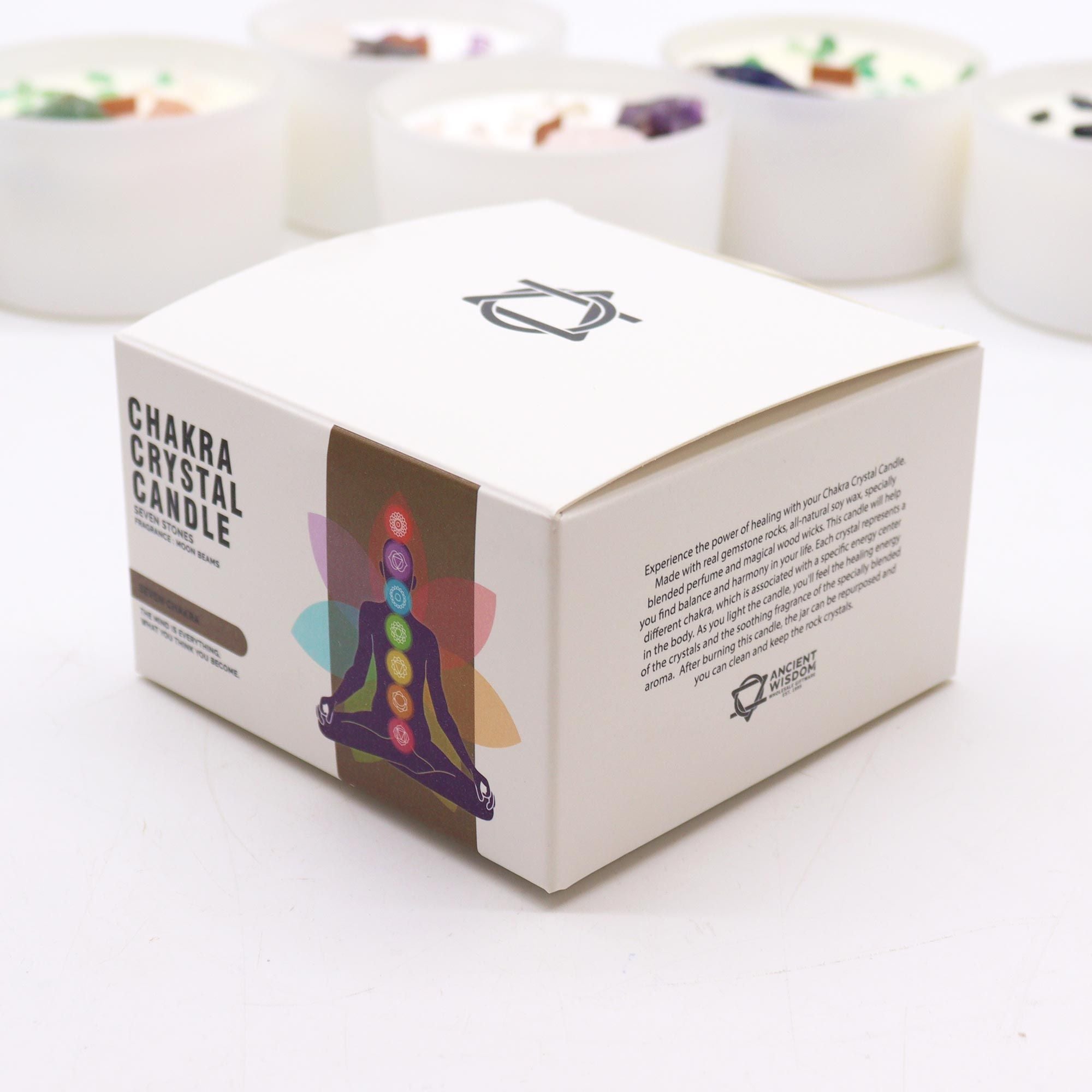Large Crystal Candle — Seven Chakras