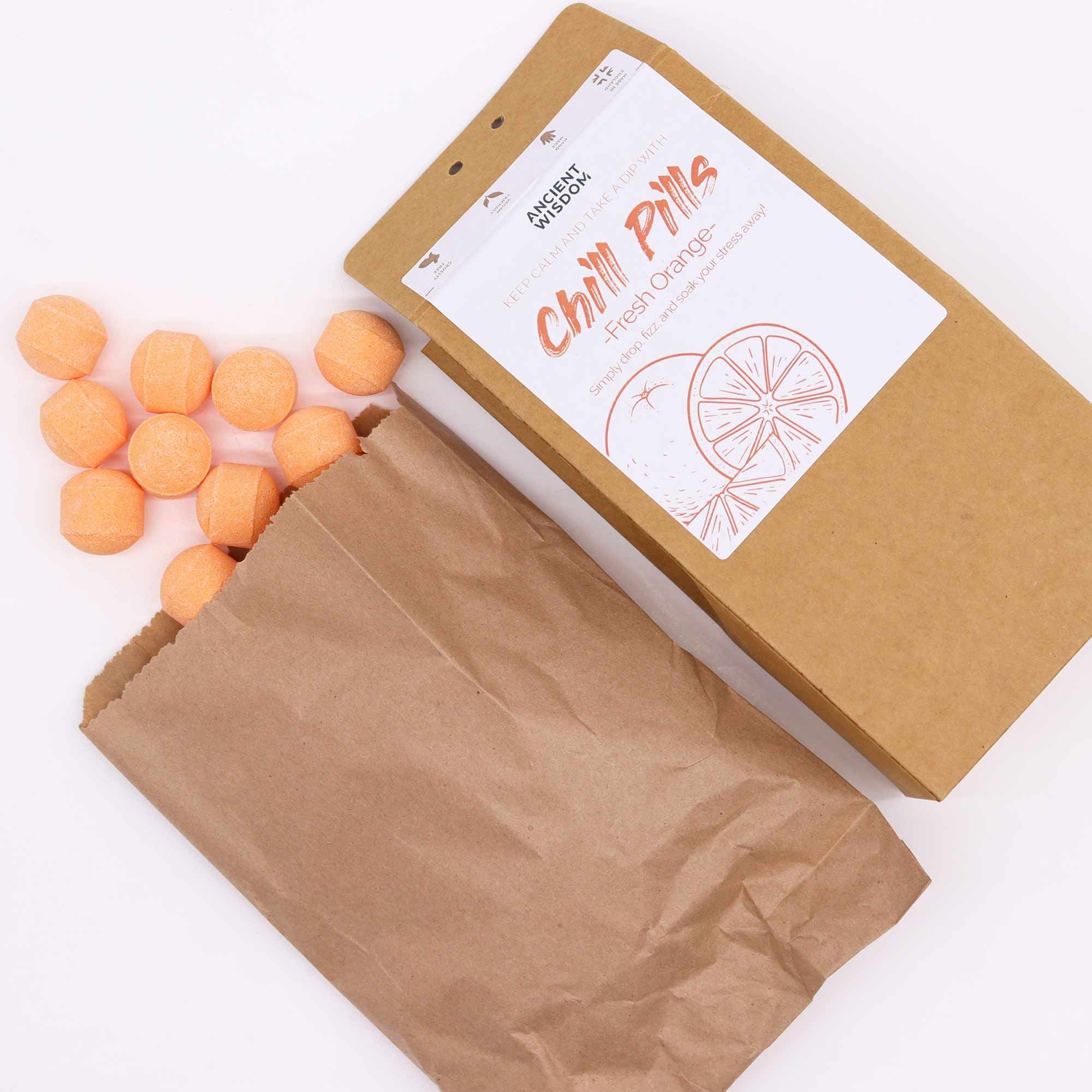 Fresh Orange Chill Pills — Bath Bombs Gift Pack (350g)