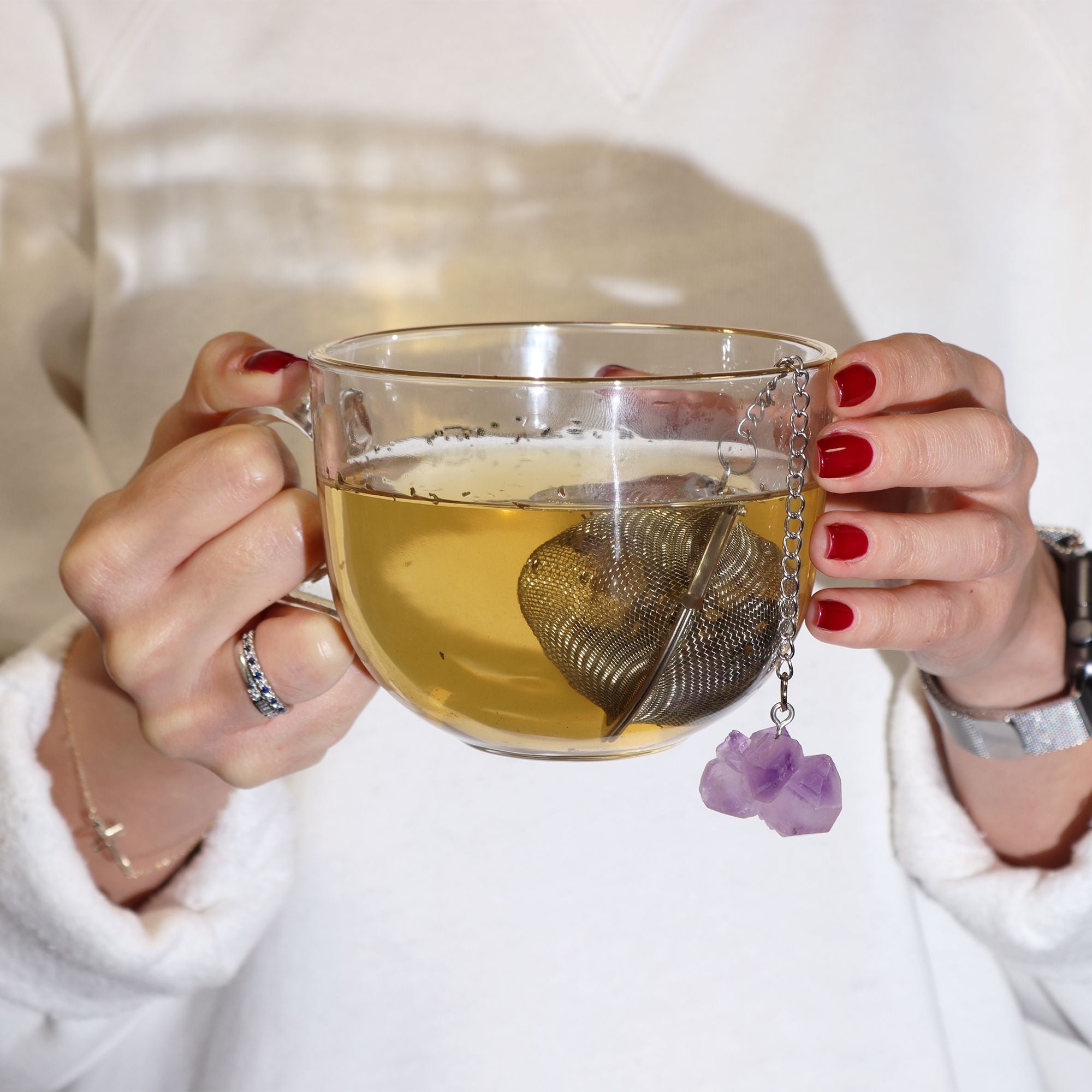 Black Obsidian Crystal Tea Strainer