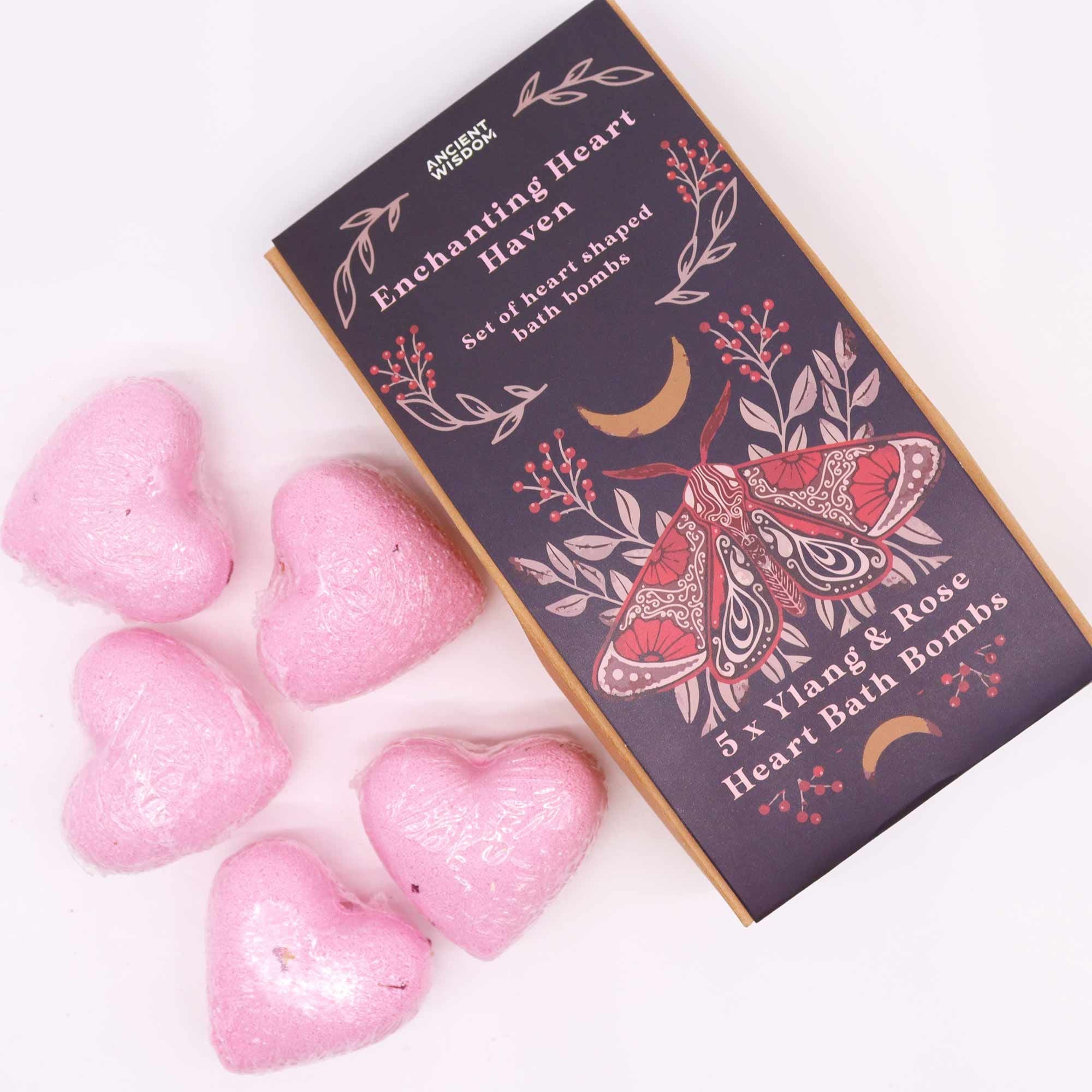 Heart Haven Bath Bomb Set — Ylang &amp; Rose (350g)