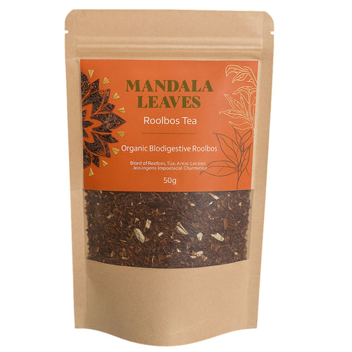 Biologische Biodigestive Losse Rooibos: voorzijde van zakje rooibos