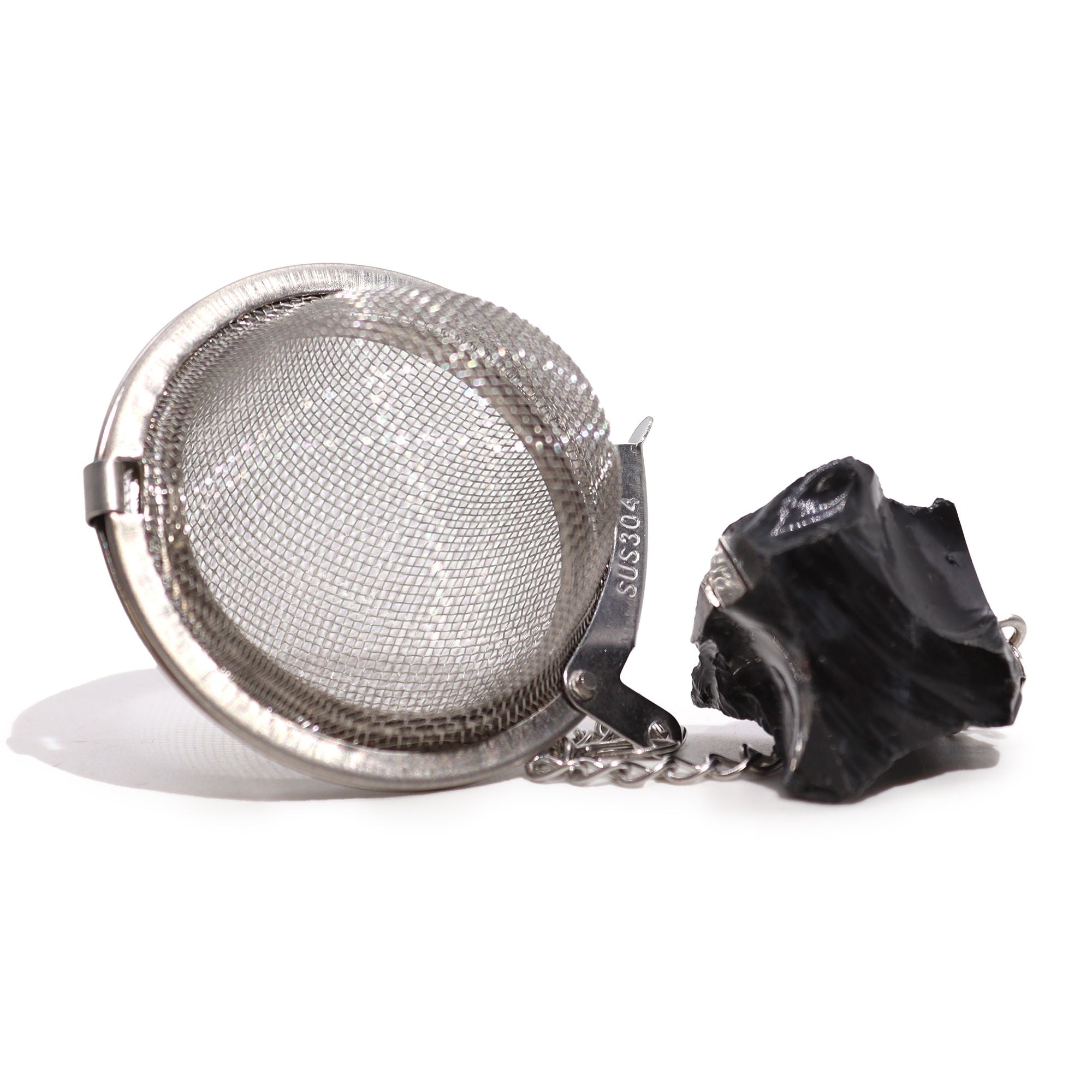 Black Obsidian Crystal Tea Strainer
